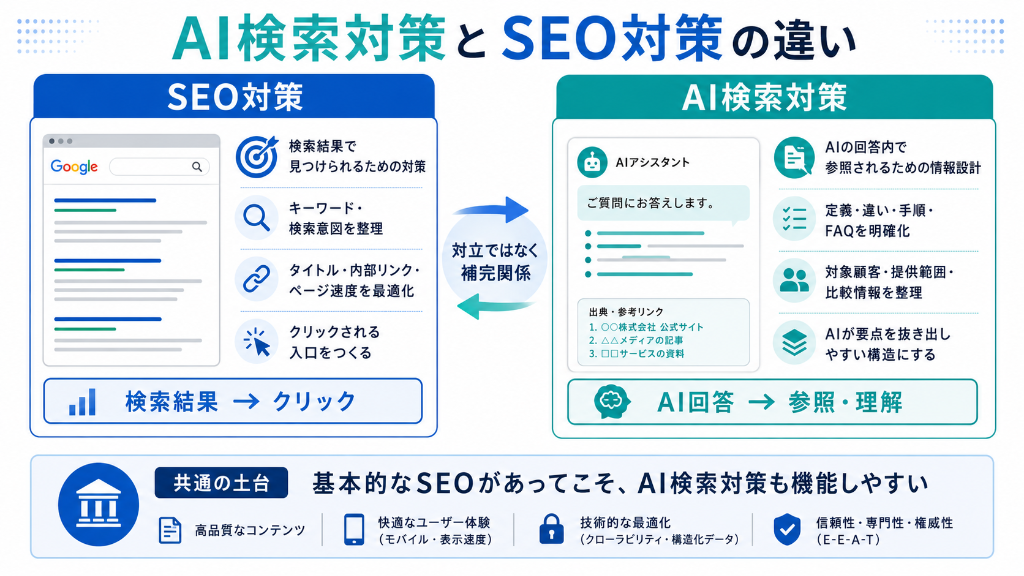 AI検索対策とSEO対策の違い
