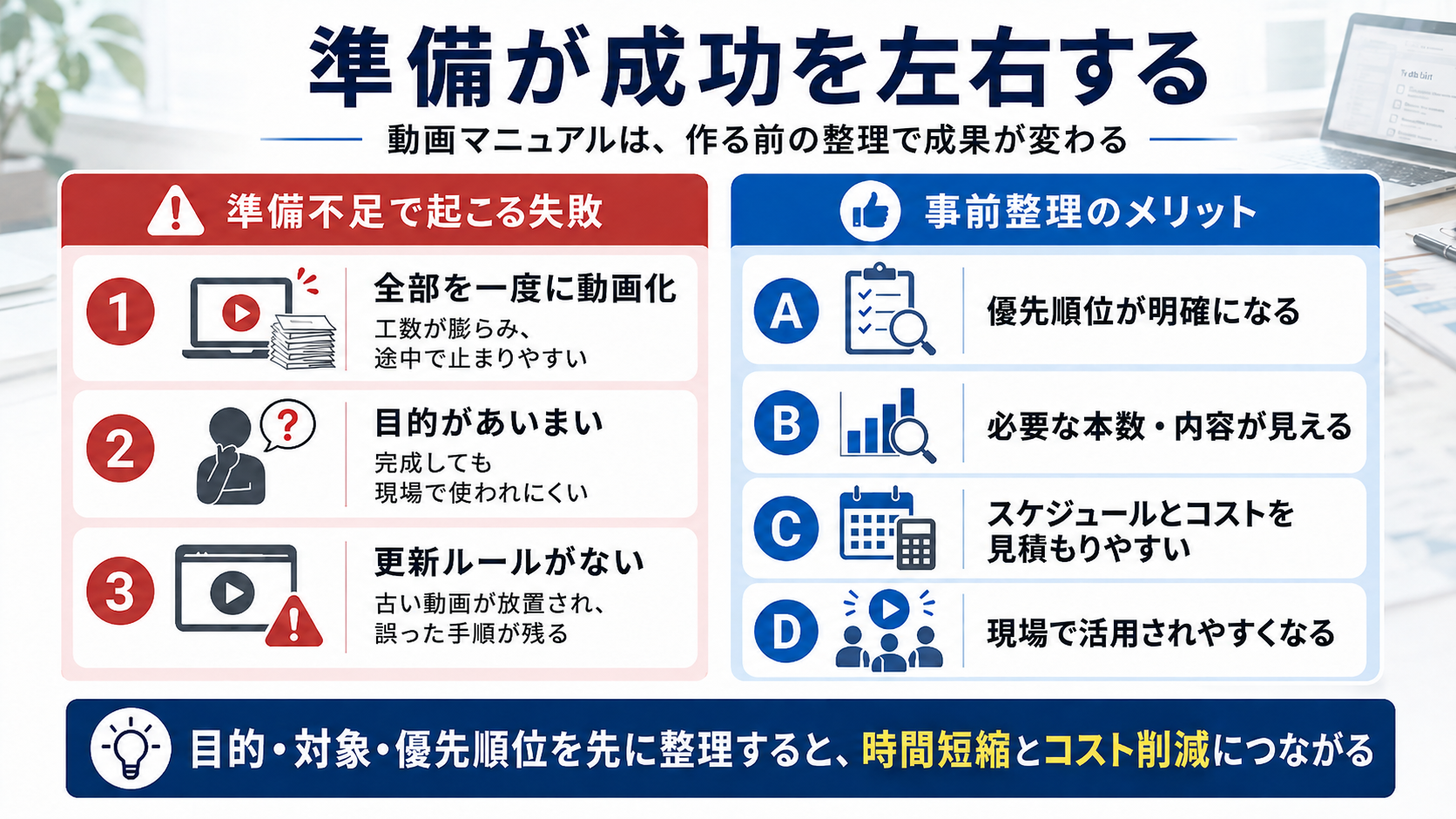 準備不足で起こる失敗と事前整理のメリット