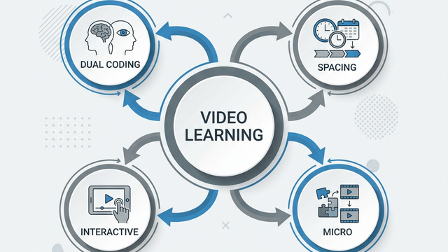 知識定着率を高める動画学習の設計フレームワーク概念図