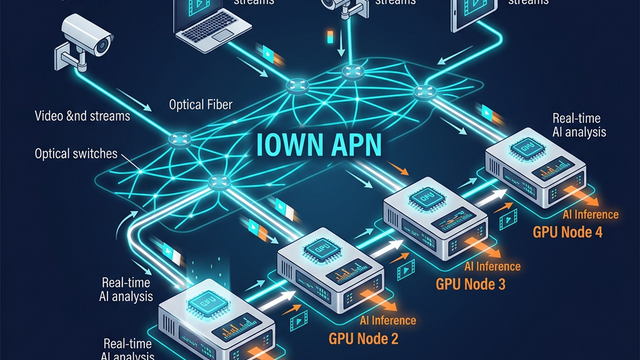 IOWN APNによる分散GPU AI動画解析の概念図