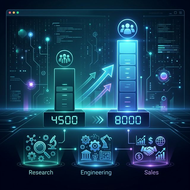 OpenAIの人員拡大計画を示すインフォグラフィック