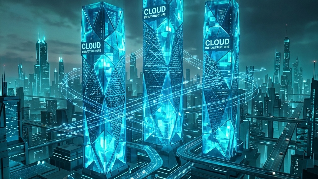 マルチクラウドインフラとデータフローを象徴するイメージ