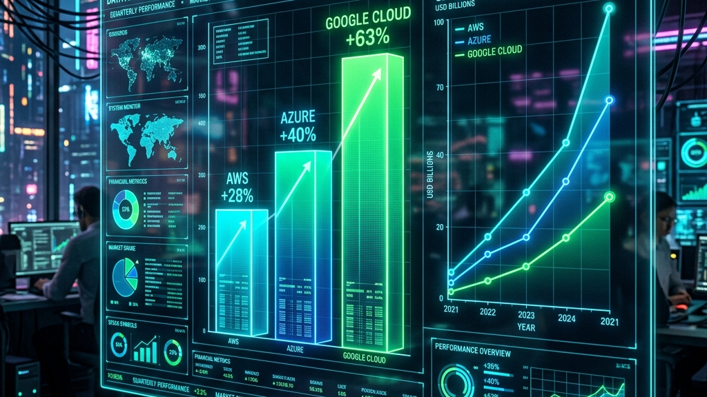 4社のAIクラウド売上成長率を示すデータビジュアライゼーション
