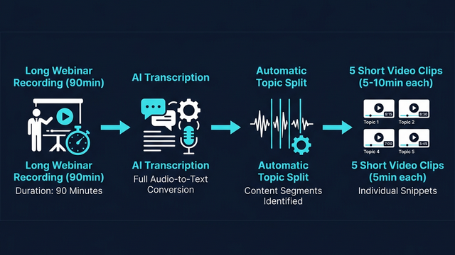 ウェビナーアーカイブをショート動画に切り出すAIフロー